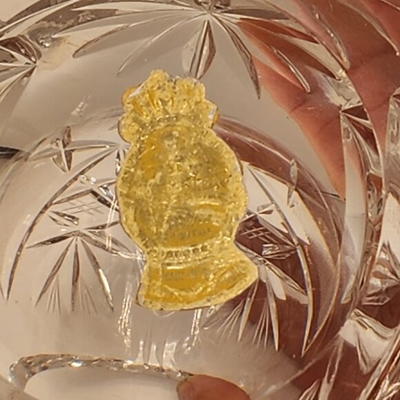 Imperlux Worlds Finest Vintage Cut Lead Crystal Round Side Tilt Cigar Ashtray - Picture 5 of 7